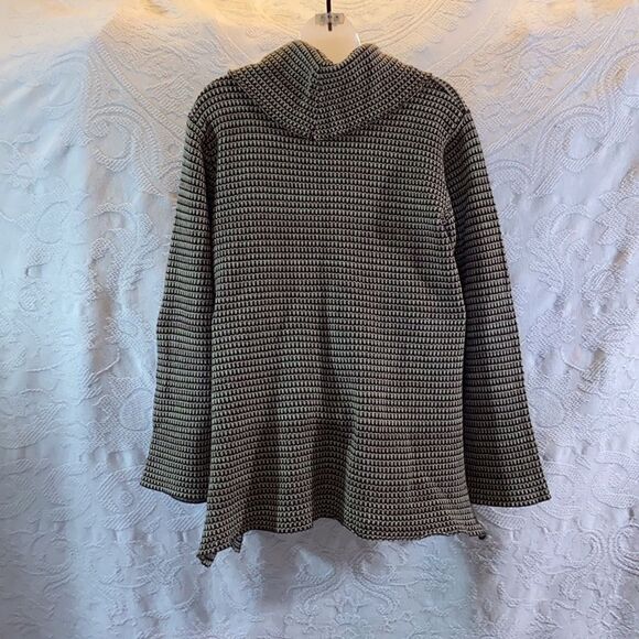 Eight Striped Cowl Neck Sweater 💯 % Cotton Knit Size XL - Picture 2 of 5